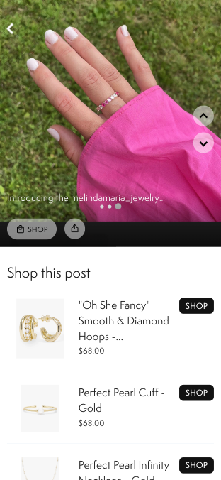 Shoppable UGC that was tagged by a creator